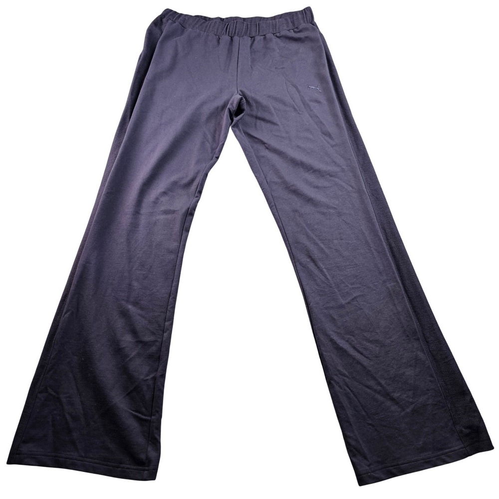 PUMA Flared Cat Tarry Sweatpants Womens M Navy Stretch Gym & Training Drawstring